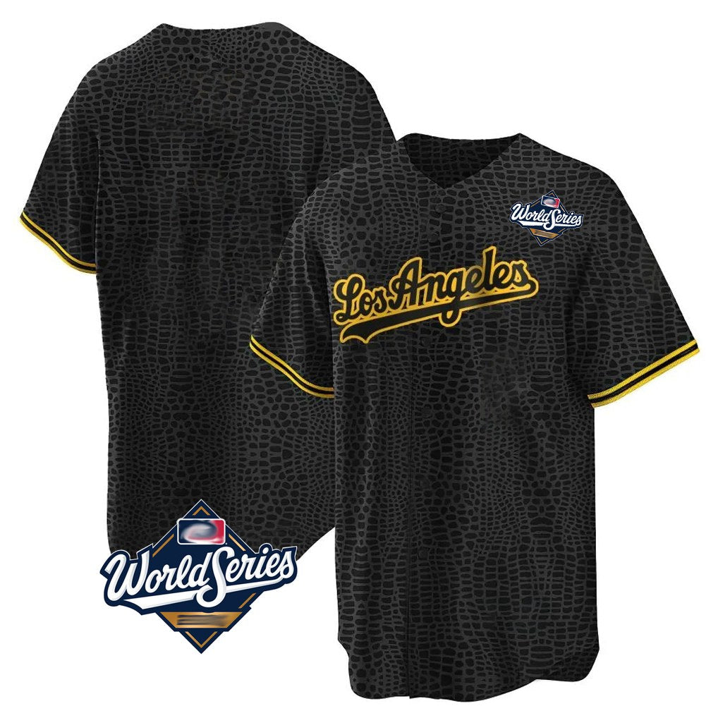 Los Angeles Dodgers Blank Player Black Gold REYNOLDS Limited Home World Series Stitched Jerseys