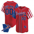 Custom Atlanta Braves 2024 Independence Day Vapor Premier Limited Jersey V2 ¨C Red REYNOLDS
