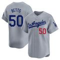 Los Angeles Dodgers #50 Mookie Betts Player Gray REYNOLDS Limited Home Stitched Jerseys
