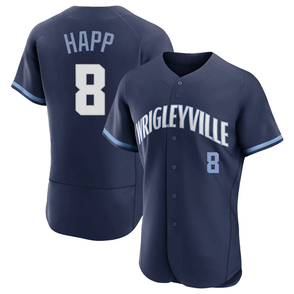 Chicago Cubs #8 Ian Happ Player Navy REYNOLDS City Connect Limited Elite Home Stitched Jerseys