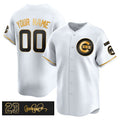 Custom Chicago Cubs draft Player White Gold REYNOLDS 'Ryne Sandberg Tribute' Vapor Limited V3 Stitched Jersey
