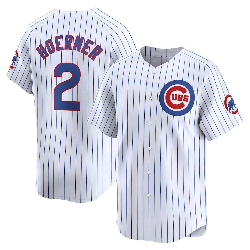 Chicago Cubs #2 Nico Hoerner White REYNOLDS Home Limited Player Jersey