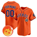 Custom Houston Astros x Dragon Ball Orange REYNOLDS Vapor Premier Limited Jersey - All Stitched
