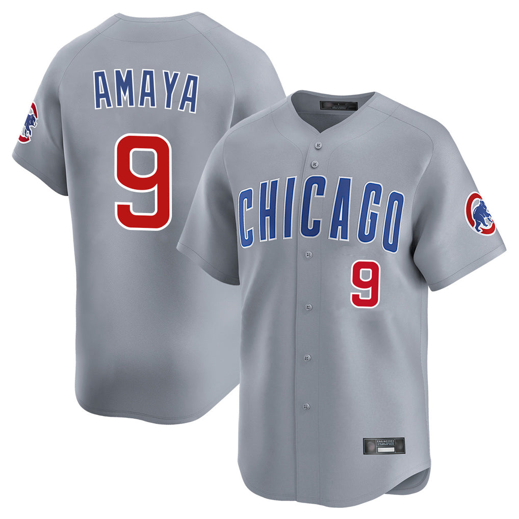 Chicago Cubs #9 Miguel Amaya Player Gray REYNOLDS Road Limited Home Stitched Jerseys