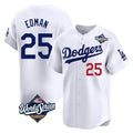 Los Angeles Dodgers #25 Tommy Edman Player White REYNOLDS World Series Limited Home Stitched Jerseys