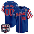 Custom Detroit Tigers America 250 Edition Vapor Premier Limited Royal REYNOLDS Stitched Jerseys