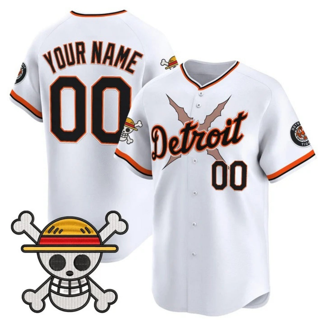 Custom Detroit Tigers x One Piece White REYNOLDS Vapor Premier Limited Jersey - Stitched