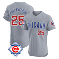 Chicago Cubs #25 Moises Ballesteros Player Gray REYNOLDS Road 150th Anniversary Limited Elite Home Stitched Jerseys
