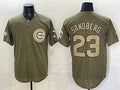 Chicago Cubs #23 Ryne Sandberg Olive REYNOLDS 2026 Armed Forces Day Stitched Jersey