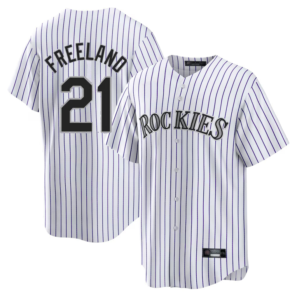 Colorado Rockies #21 Kyle Freeland Player White REYNOLDS Game Home Stitched Jerseys