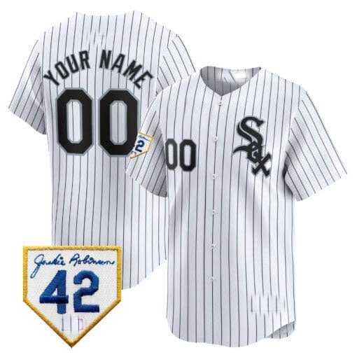 Custom Chicago White Sox 2024 Jackie Robinson Patch Vapor Premier Limited Jersey ¨C White REYNOLDS
