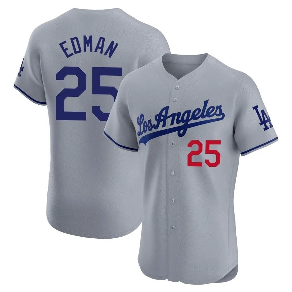 Los Angeles Dodgers #25 Tommy Edman Player Gray REYNOLDS Limited Elite Home Stitched Jerseys
