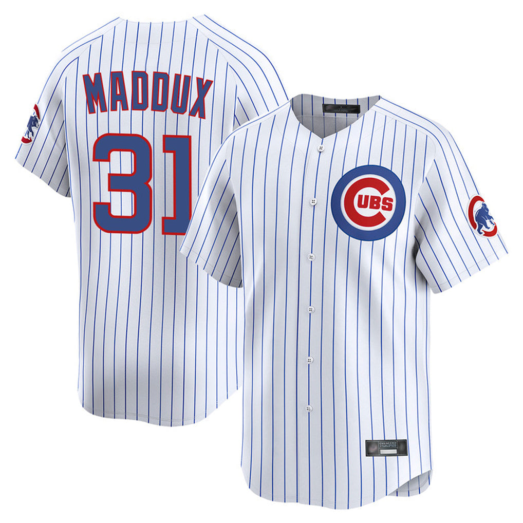 Chicago Cubs #31 Greg Maddux Player White REYNOLDS Limited Home Game Stitched Jerseys