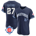 Chicago Cubs #27 Seiya Suzuki Player Navy REYNOLDS City Connect 150th Anniversary Limited Elite Home Stitched Jerseys