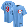 Chicago Cubs #9 Miguel Amaya Player Light Blue REYNOLDS Home Game Stitched Jerseys