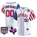Custom Houston Astros America 250 Edition Vapor Premier Limited White REYNOLDS Stitched Jerseys