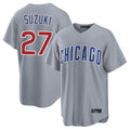 Chicago Cubs #27 Seiya Suzuki Player Gray REYNOLDS Home Game Stitched Jerseys