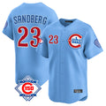 Chicago Cubs #23 Ryne Sandberg Player Light Blue REYNOLDS 150th Anniversary Limited Home Stitched Jerseys