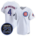 Chicago Cubs #4 Pete Crow-Armstrong White REYNOLDS Pinstripe 'Ryne Sandberg Tribute' Vapor Limited V2 Stitched Jersey