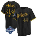 Los Angeles Dodgers #44 Andy Pages Player Black Gold REYNOLDS World Series Meet Limited Home Stitched Jerseys