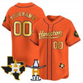 Custom Houston Astros Houston Rodeo Patch Vapor Premier Limited Jersey ¨C Orange REYNOLDS