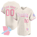 Custom Atlanta Braves Bubblegum Pink Vapor Premier Limited Jersey ¨C Cream REYNOLDS
