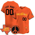Custom Houston Astros Love Street & Peace Sign Patch Vapor Premier Limited Jersey V2-Orange REYNOLDS