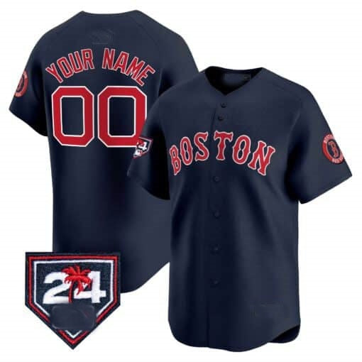 Custom Boston Red Sox 2024 Spring Training Patch Vapor Premier Limited Jersey ¨C Navy REYNOLDS