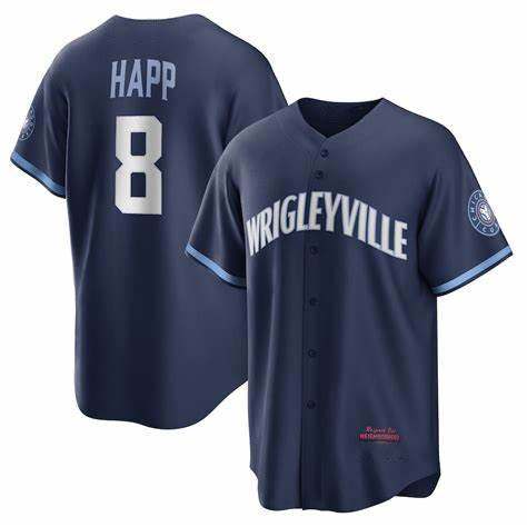 Chicago Cubs #8 Ian Happ City Connect Replica Player Navy REYNOLDS Jersey