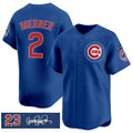 Chicago Cubs #2 Nico Hoerner Royal REYNOLDS 'Ryne Sandberg Tribute' Vapor Limited V3 Stitched Jersey