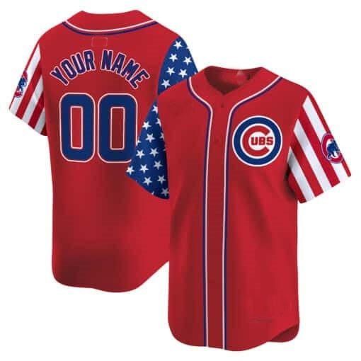 Custom Chicago Cubs 2024 Independence Day Vapor Premier Limited Jersey ¨C Red REYNOLDS