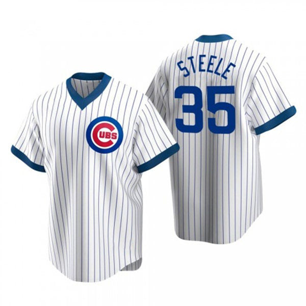 Chicago Cubs #35 Justin Steele White REYNOLDS Pullover Cooperstown Jersey