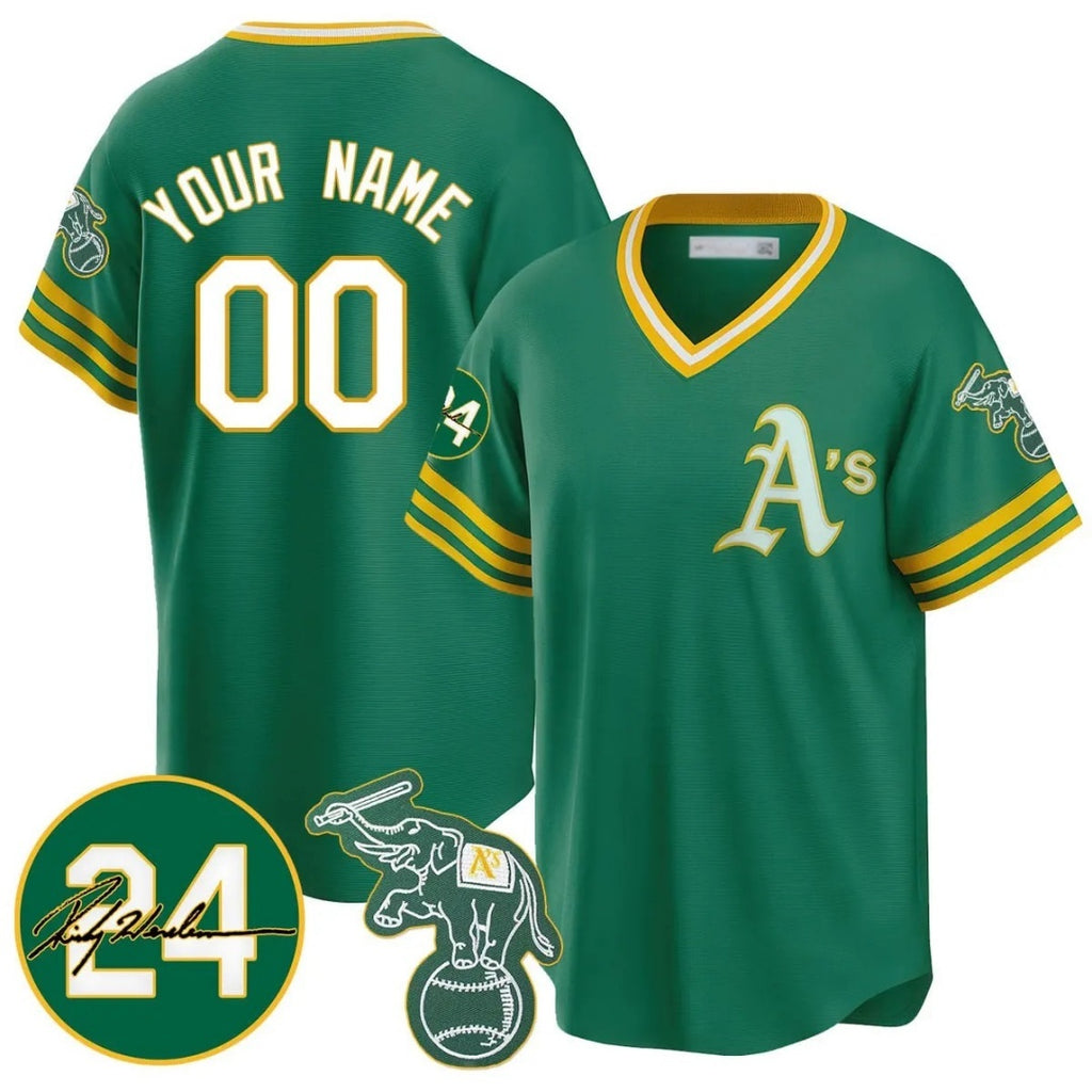 Custom Oakland Athletics Kelly Green REYNOLDS Road Cooperstown Jersey - Personalized