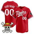 Custom Minnesota Twins x One Piece Red REYNOLDS Vapor Premier Limited Jersey - Stitched