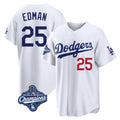 Los Angeles Dodgers #25 Tommy Edman Player White REYNOLDS World Series Meet Home Game Stitched Jerseys