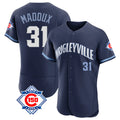 Chicago Cubs #31 Greg Maddux Player Navy REYNOLDS City Connect 150th Anniversary Limited Elite Home Stitched Jerseys
