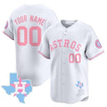 Custom Houston Astros White REYNOLDS Bubblegum Pink Vapor Premier Limited Jersey ¨C All Stitched
