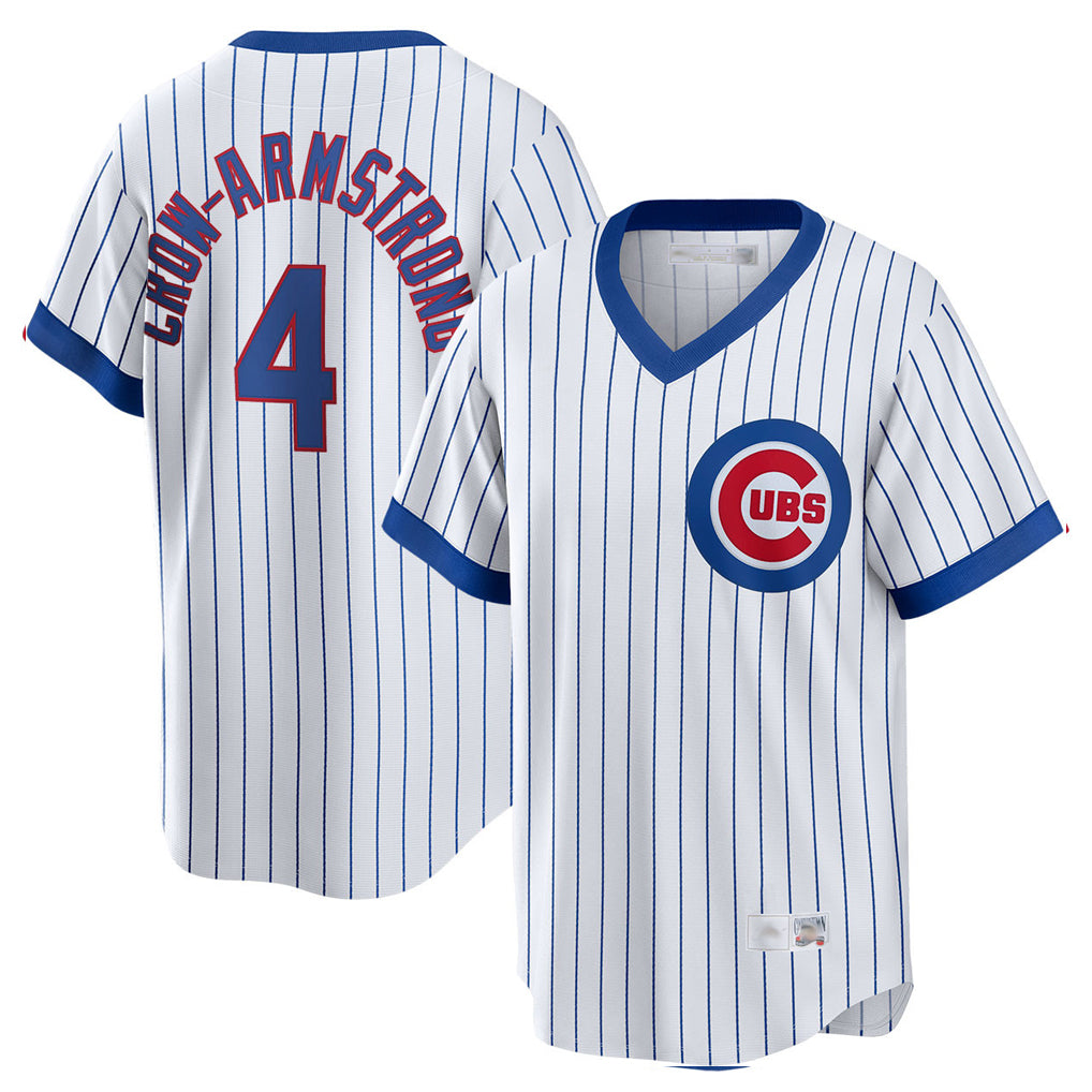 Chicago Cubs #4 Pete Crow-Armstrong Player White REYNOLDS T-shirt Cooperstown Collection Limited Stitched Jerseys