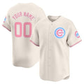 Custom Chicago Cubs Bubblegum Pink Vapor Premier Limited Jersey ¨C Cream REYNOLDS