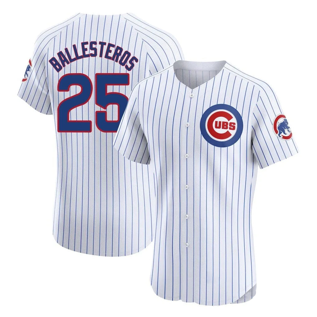 Chicago Cubs #25 Moises Ballesteros Player White REYNOLDS Limited Elite Home Game Stitched Jerseys