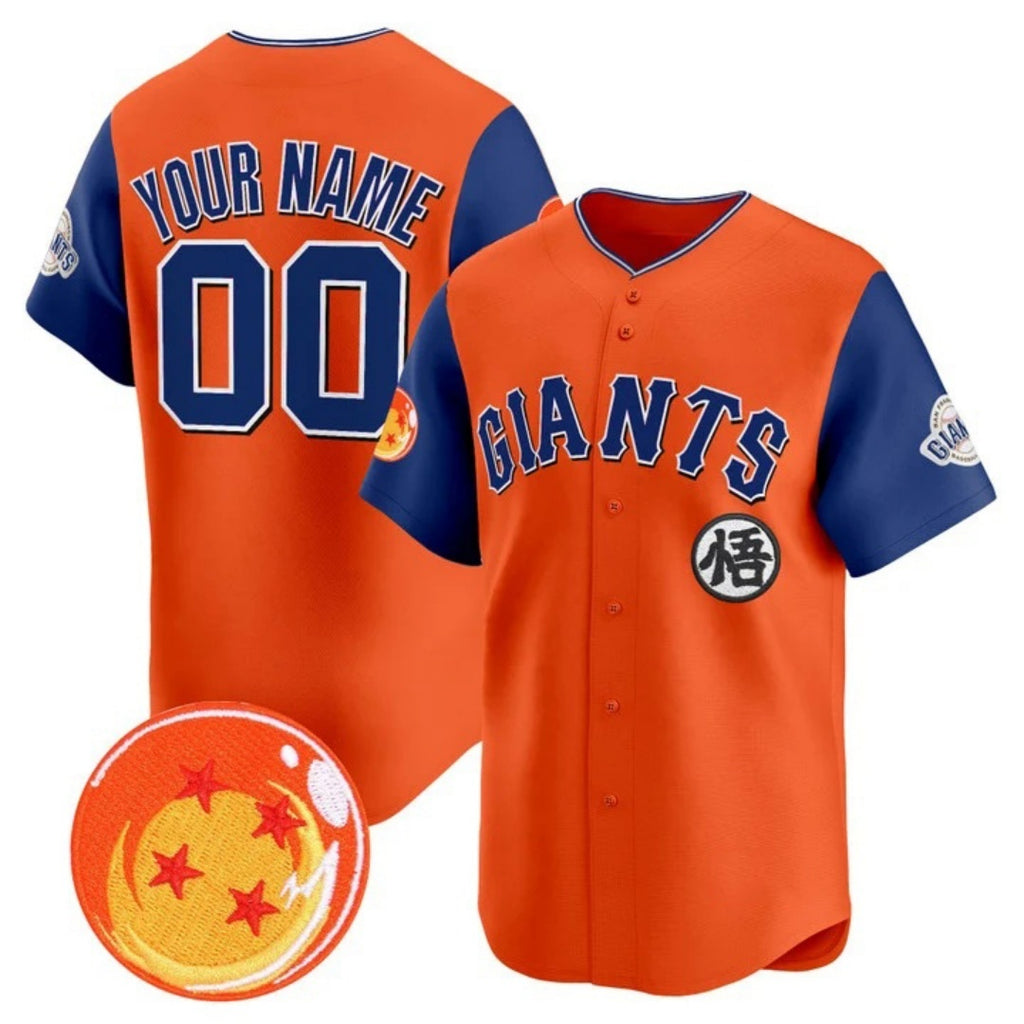 Custom San Francisco Giants x Dragon Ball Royal Orange REYNOLDS Vapor Premier Limited Jersey - All Stitched