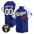 Custom Los Angeles Dodgers Vin Scully Patch Gold Trim Vapor Premier Limited Jersey ¨C Royal White REYNOLDS