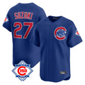 Chicago Cubs #27 Seiya Suzuki Player Royal REYNOLDS 150th Anniversary Limited Home Stitched Jerseys