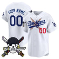 Custom Los Angeles Dodgers x One Piece White REYNOLDS Zoro Patch Vapor Premier Limited Jersey - Stitched