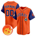 Custom Houston Astros x Dragon Ball Royal Orange REYNOLDS Vapor Premier Limited Jersey - All Stitched