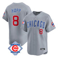 Chicago Cubs #8 Ian Happ Player Gray REYNOLDS Road 150th Anniversary Limited Home Stitched Jerseys