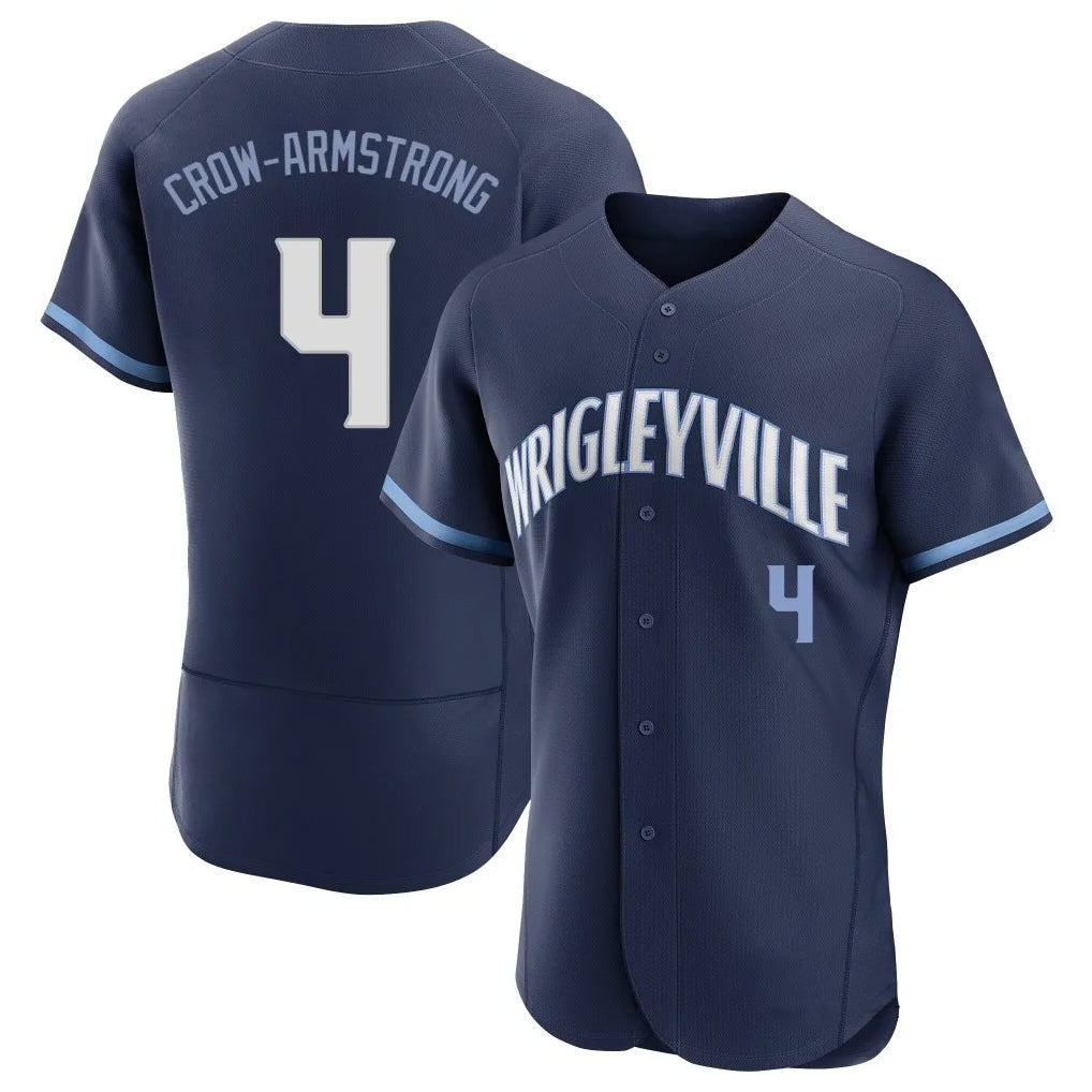 Chicago Cubs #4 Pete Crow-Armstrong Player Navy REYNOLDS City Connect Limited Elite Home Stitched Jerseys