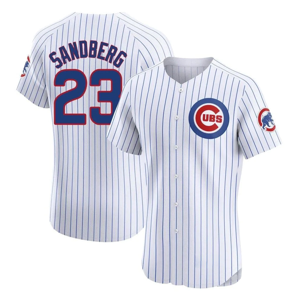 Chicago Cubs #23 Ryne Sandberg Player White REYNOLDS Limited Elite Home Game Stitched Jerseys