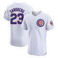 Chicago Cubs #23 Ryne Sandberg Player White REYNOLDS Limited Elite Home Game Stitched Jerseys
