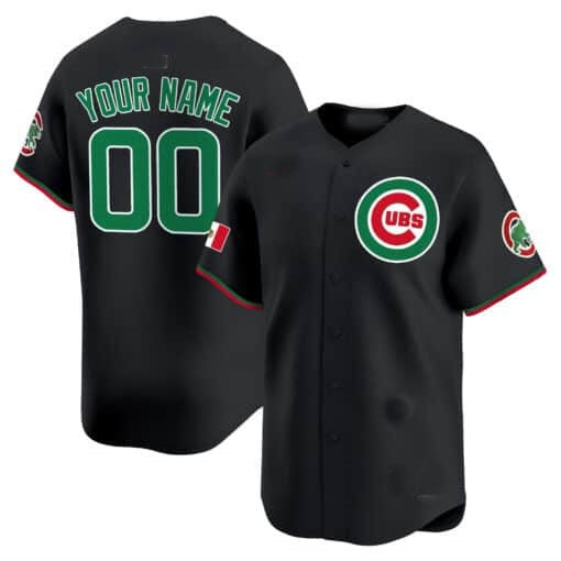 Custom Chicago Cubs Mexico Vapor Premier Limited Jersey V3 ¨C Black REYNOLDS